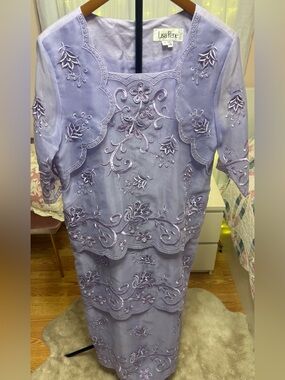 Lavender Embroidered Women's Dress wedding mother of bride